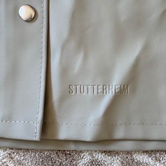 Stutterheim Mosebacke A-line raincoat light sand XXXS gray beige tan jacket - Picture 8 of 11